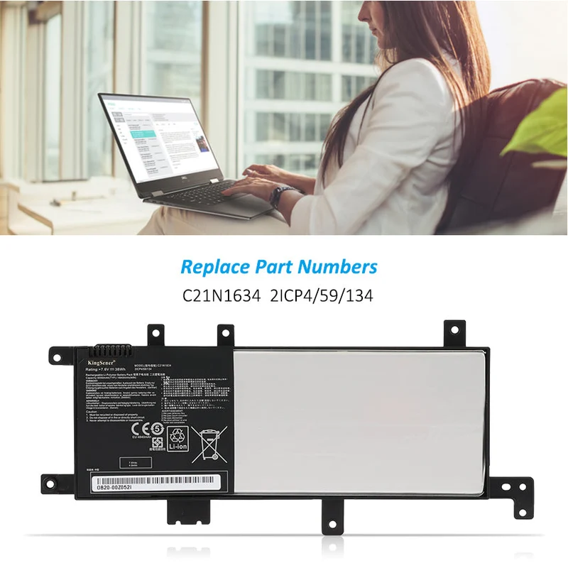 C21N1634 Laptop Battery For ASUS Vivobook R542UR R542UR-GQ378T FL5900L FL8000L A580U X580U X580B | KingSener