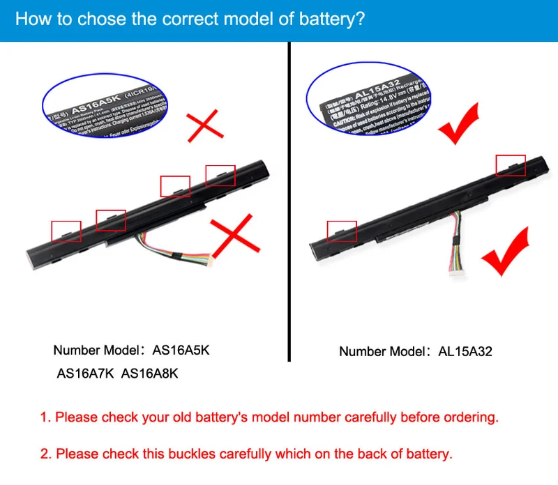 AL15A32 Battery for Acer Aspire E5-422 E5-473 E5-522 E5-532 E5-573 V3-574 — 14.8V 37Wh
