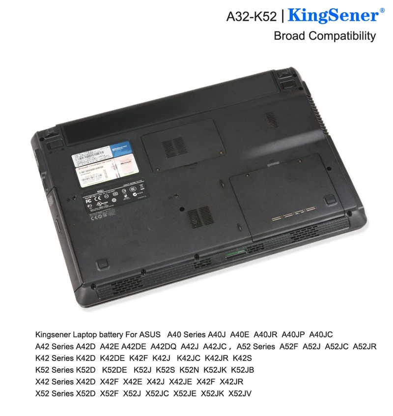 A31-K52 Laptop Battery for Asus A41-K52 A32-K52 A42-K52 A52 A52f A52j K42 K42f K42j K52 K52j K52jc K52je X52f X52j | KingSener