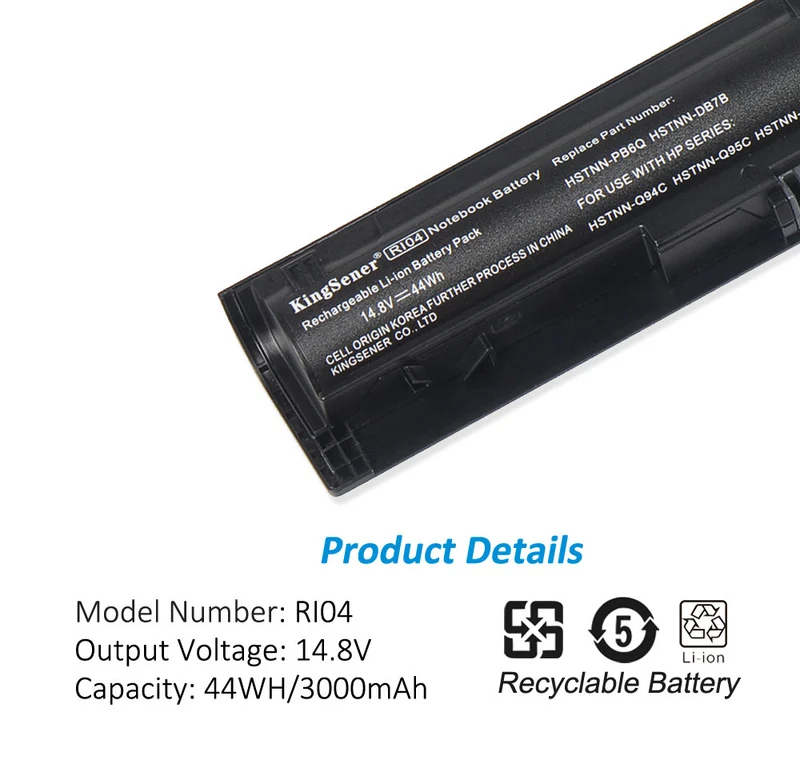 RI04 Battery for HP Probook 450 455 470 G3 G4 for ENVY 15 15-q001tx 805047-851 805294-001 HSTNN-DB7B | KingSener