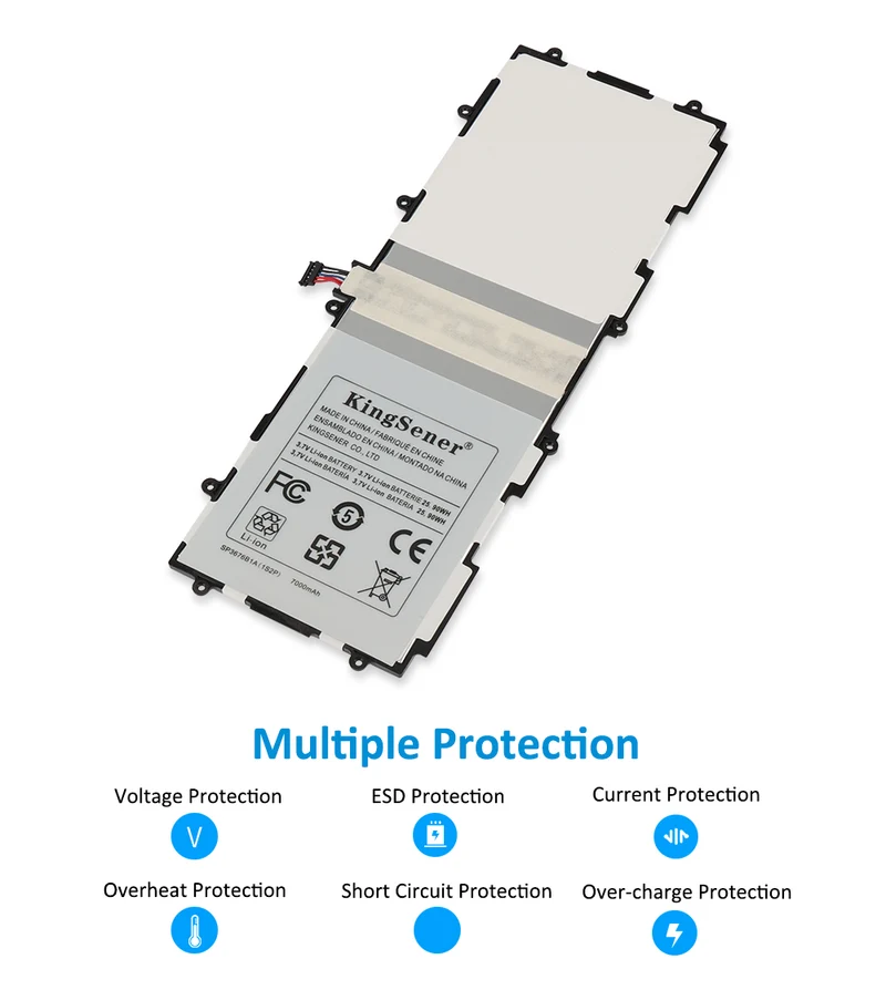 SP3676B1A(1S2P) Battery for Samsung Galaxy Tab 2 10.1 GT-N8000 GT-N8010 GT-N8013 GT-P5100 GT-P5110 P5113 P7510 P7500 P5100 | KingSener