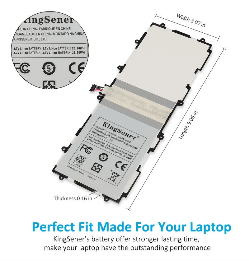 SP3676B1A(1S2P) Battery for Samsung Galaxy Tab 2 10.1 GT-N8000 GT-N8010 GT-N8013 GT-P5100 GT-P5110 P5113 P7510 P7500 P5100 | KingSener