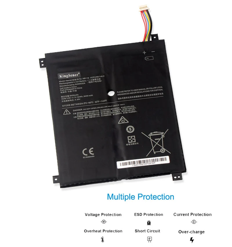 NB116 Laptop Battery For Lenovo IdeaPAd 100S 100S-11IBY 100S-80R2 NB116 5B10K37675 0813001 3.8V 31.92WH 8400mAh | KingSener