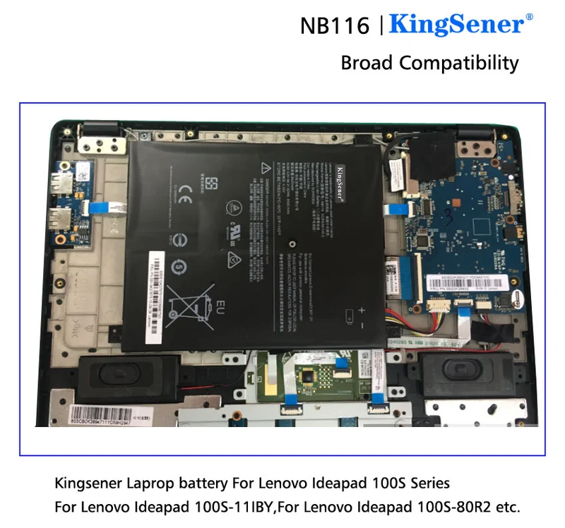 NB116 Laptop Battery For Lenovo IdeaPAd 100S 100S-11IBY 100S-80R2 NB116 5B10K37675 0813001 3.8V 31.92WH 8400mAh | KingSener