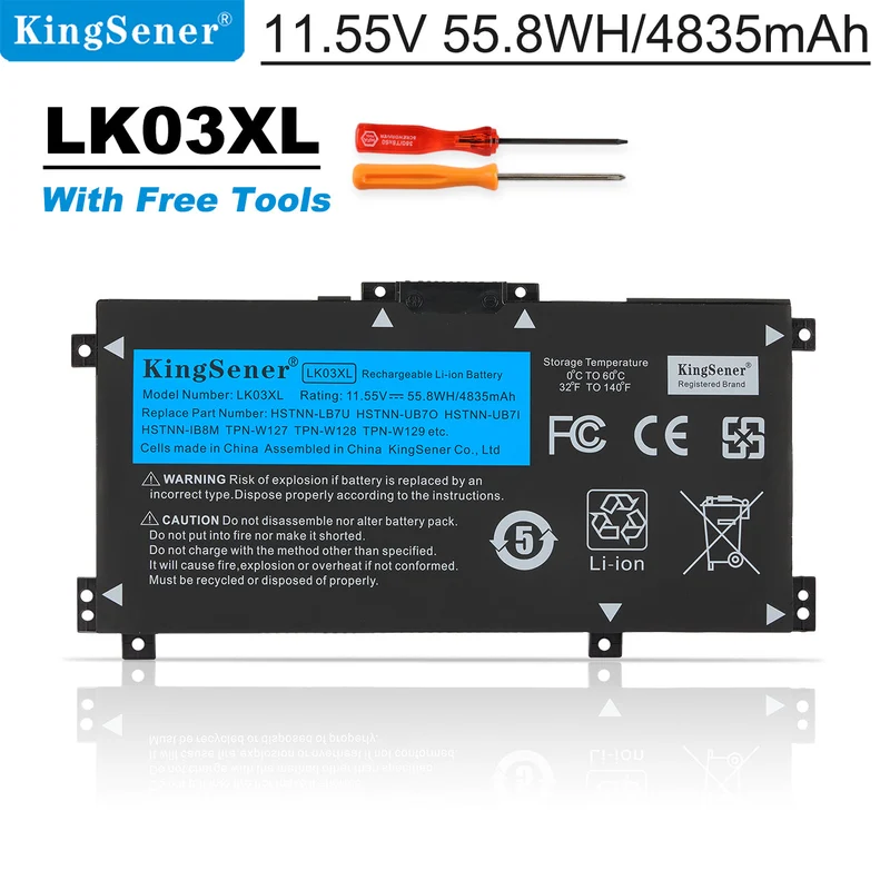 LK03XL Battery for HP Envy 17M 15M-BP HSTNN-UB7I 916368-421 — 11.55V 55.8Wh