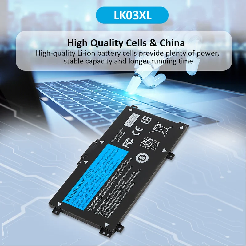 LK03XL Battery for HP Envy 17M 15M-BP HSTNN-UB7I 916368-421 — 11.55V 55.8Wh