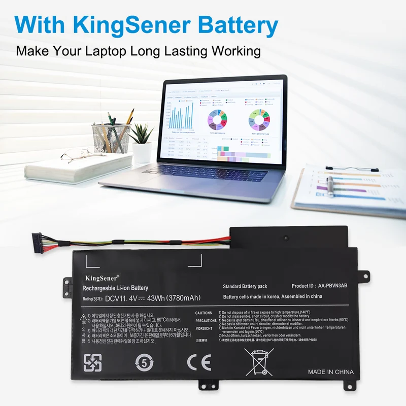 AA-PBVN3AB Laptop Battery For SAMSUNG NP370R4E NP370R5E NP370R5V NP450R4E NP450R5E NP450R4V NP450R5V NP470R5E NP510R5E | KingSener