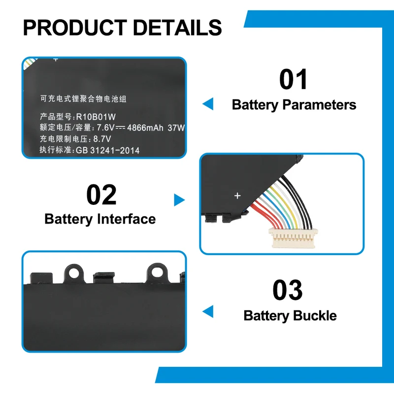 R10B01W Laptop Battery For Xiaomi ml Air 12.5 inch 161201-AA 161201-01 | KingSener
