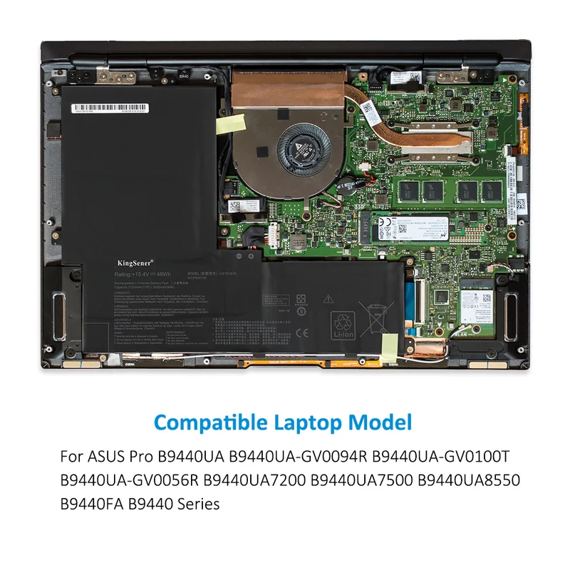 C41N1619 Laptop Battery Compatible with Asus Pro B9440 B9440UA B9440UA-GV0056R Series Notebook 15.4V 48Wh | KingSener