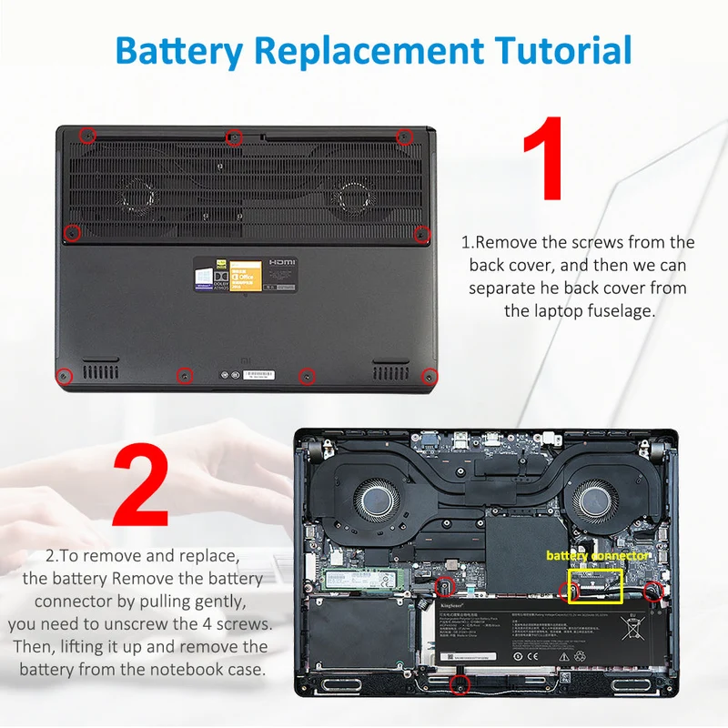 G15B01W Laptop Battery for Xiaomi Gaming Laptop 15.6 inch i5 7300HQ GTX1050 GTX1060 1050Ti/1060 171502-A1 | KingSener