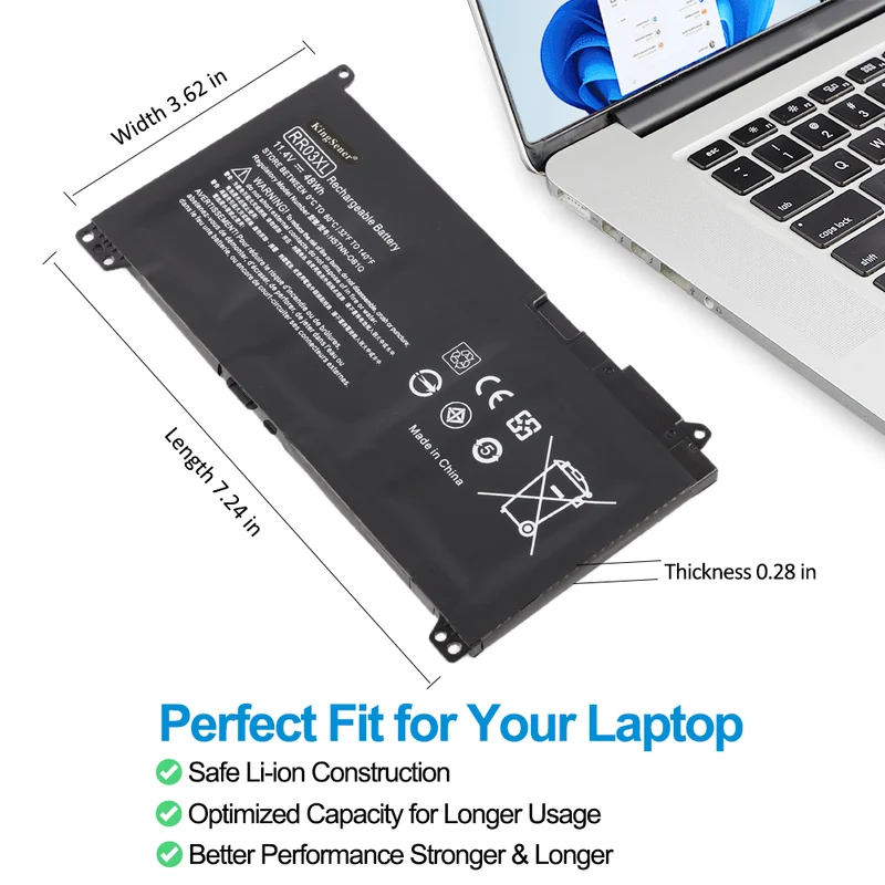 HP ProBook 430 440 450 455 G4 Battery RR03XL 11.4V 48Wh Replacement