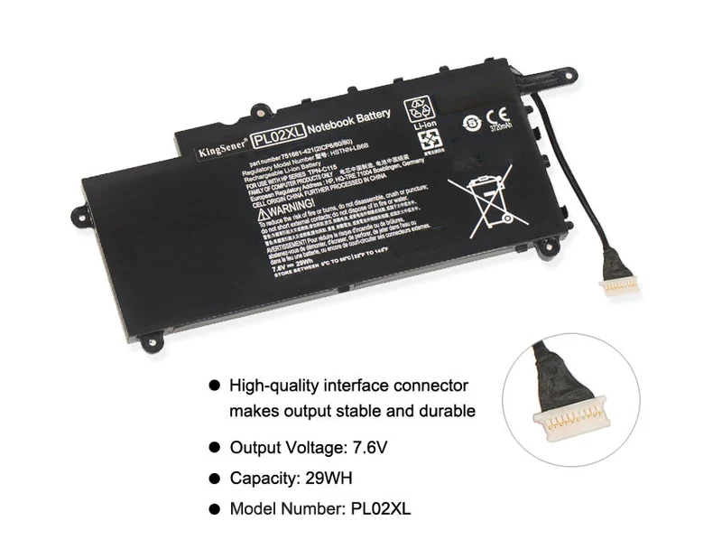 PL02XL Notebook Battery for HP Pavilion 11 X360 11-n010dx 11-n000snx 11-N014TU 11-N030TU 751681-421 HSTNN-LB6B HSTNN-DB6B | KingSener