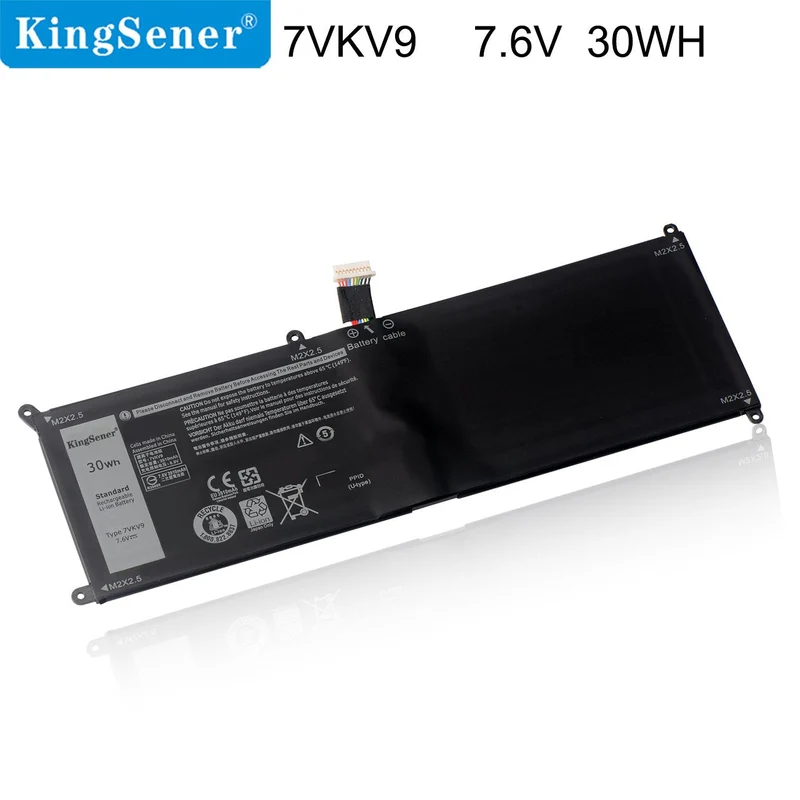 7VKV9 9TV5X Laptop Battery Replacement For DELL Latitude XPS 12 7000 7275 9250 Series Notebook 7VKV9 7.6V 30WH | KingSener