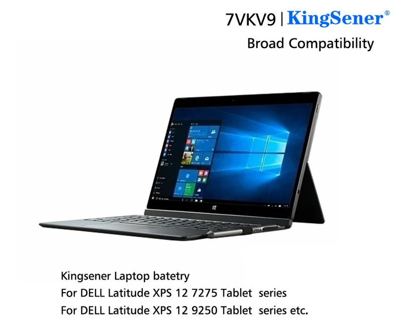 7VKV9 9TV5X Laptop Battery Replacement For DELL Latitude XPS 12 7000 7275 9250 Series Notebook 7VKV9 7.6V 30WH | KingSener