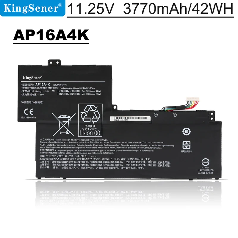 AP16A4K Laptop Battery for Acer Swift SF113-31-P63H (P0N9, P42V, KT.00304.003) – 11.4V 42.2Wh