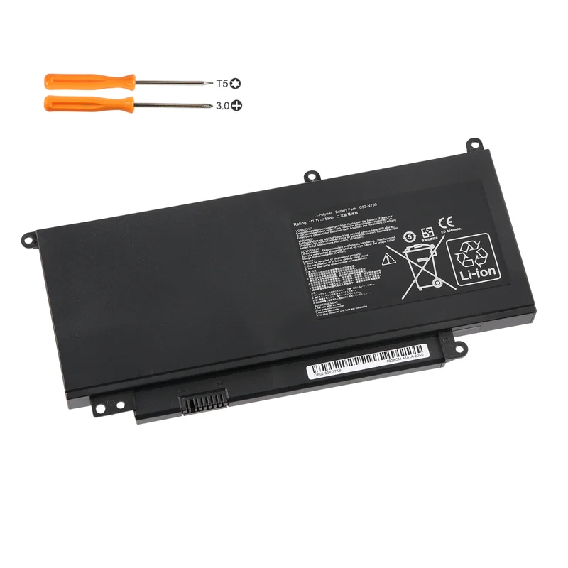 C32-N750 Laptop Battery for ASUS N750 N750J N750JK N750JV — 11.1V 69Wh