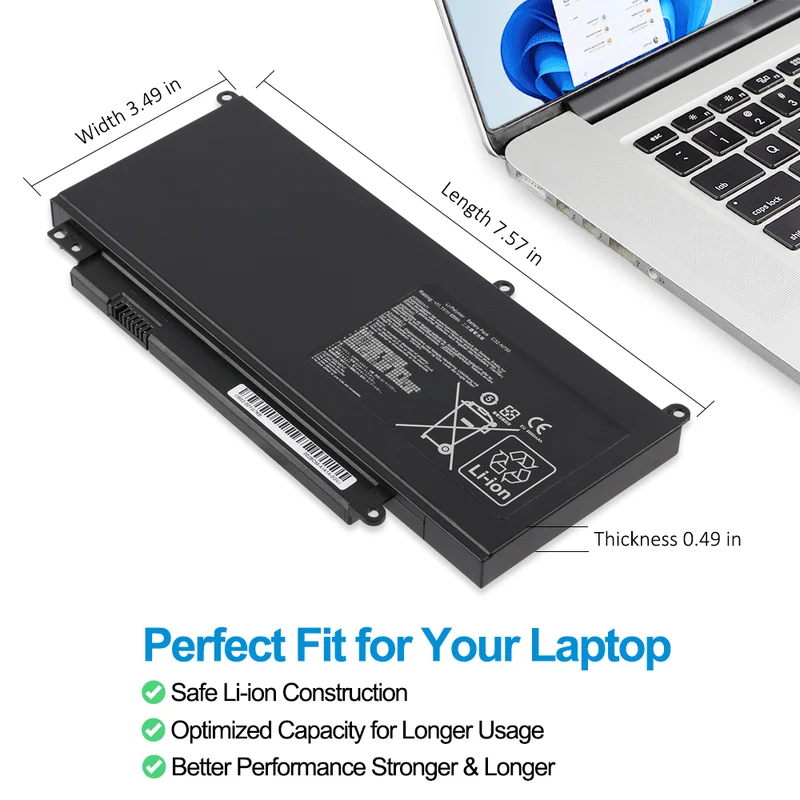 C32-N750 Laptop Battery for ASUS N750 N750J N750JK N750JV — 11.1V 69Wh
