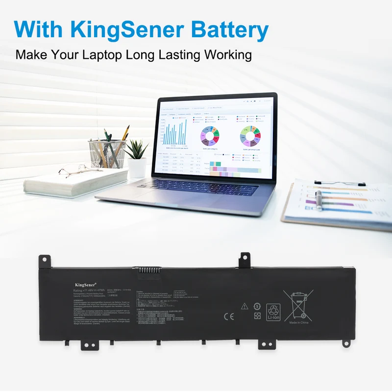 C31N1636 Laptop Battery for ASUS N580VN / N580VD / X580V Series — 11.49V 47Wh
