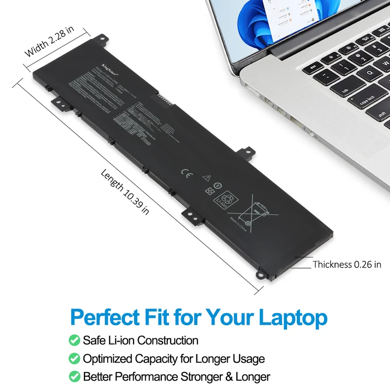 C31N1636 Laptop Battery for ASUS N580VN / N580VD / X580V Series — 11.49V 47Wh