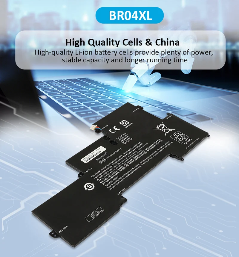 BR04XL Laptop Battery for HP EliteBook 1020 / 1040 G1 G2 — 7.6V 36Wh Li-ion