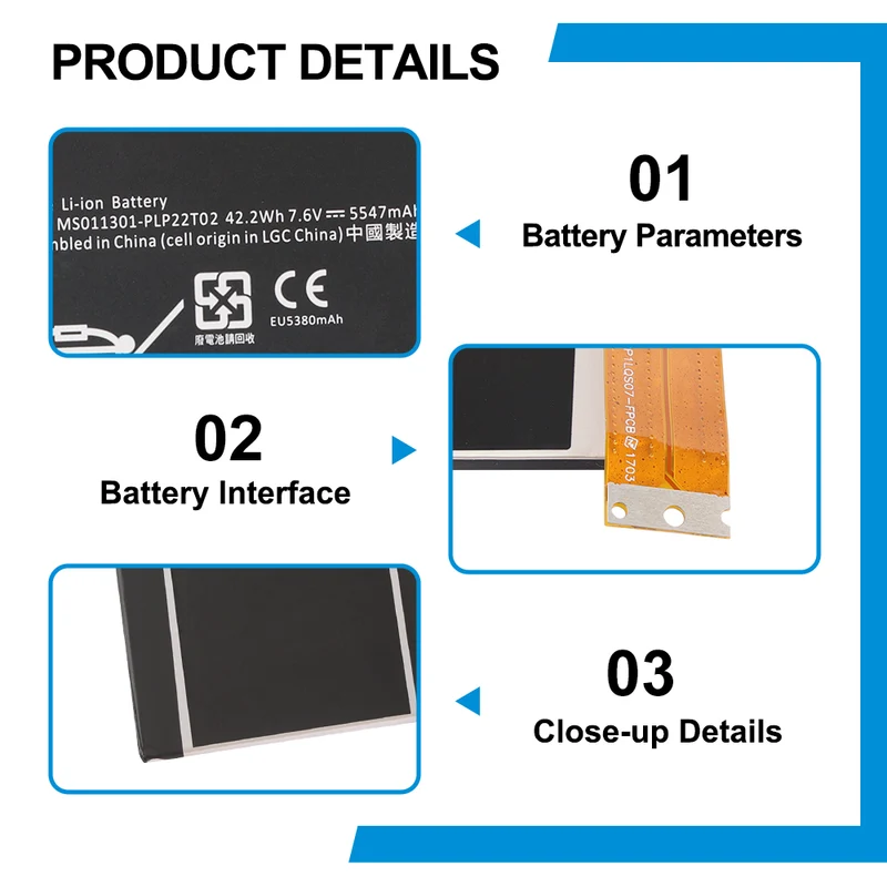 G3HTA005H G3HTA009H Battery for Microsoft Surface Pro 3 Model 1631 — 7.6V 42.2Wh