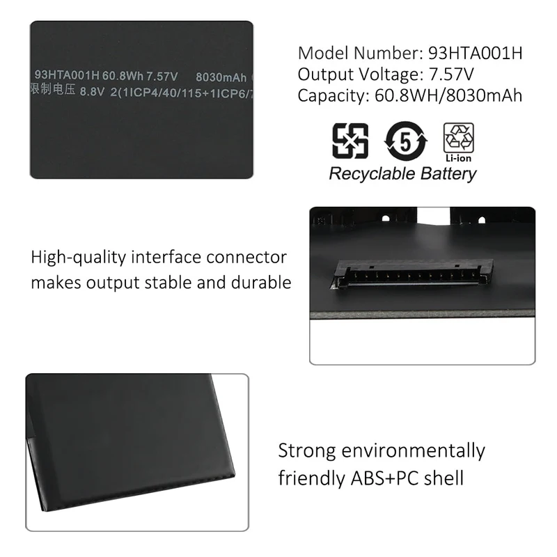 G3HTA001H Keyboard Base Battery for Microsoft Surface Book 1785 Enhanced Edition — 7.57V 60.8Wh