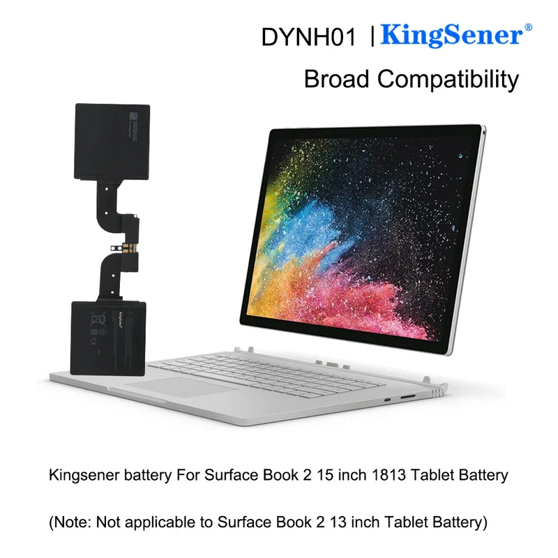 DYNH01 Replacement Battery for Microsoft Surface Book 2 15 inch 1813 Enhanced Version Tablet — 7.57V 23.2Wh