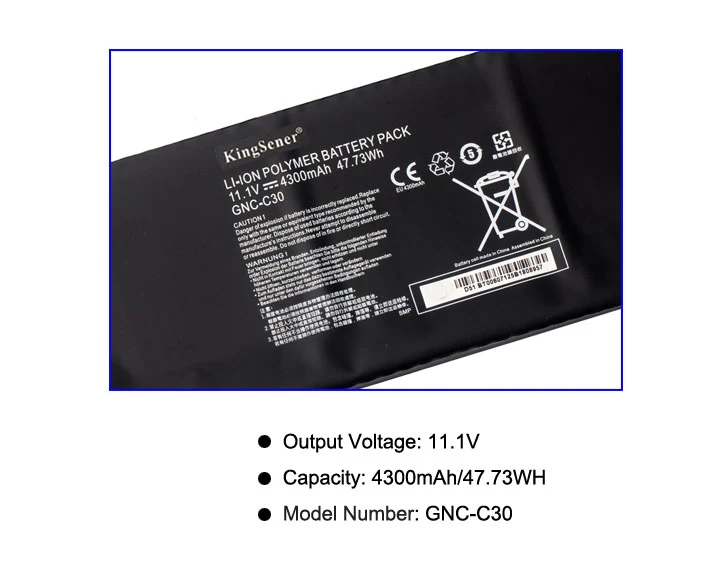 GNC-C30 961TA002F Replacement Battery for GIGABYTE 14 inch P34G U24 U2442 Series — 11.1V 47.73Wh