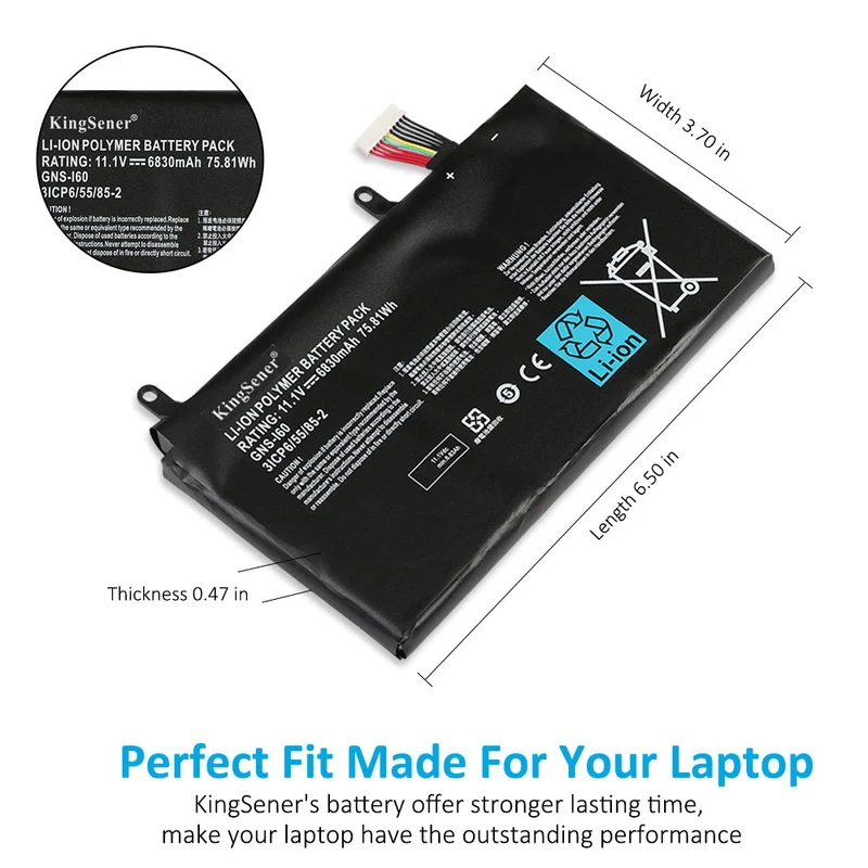 GNS-I60 961TA010FA 31CP6/55/85-2 Replacement Battery for GIGABYTE Aero 14 15 P35K P37X P57X — 15.2V 94.24Wh