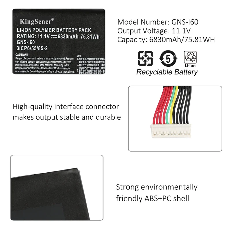 GNS-I60 961TA010FA 31CP6/55/85-2 Replacement Battery for GIGABYTE Aero 14 15 P35K P37X P57X — 15.2V 94.24Wh