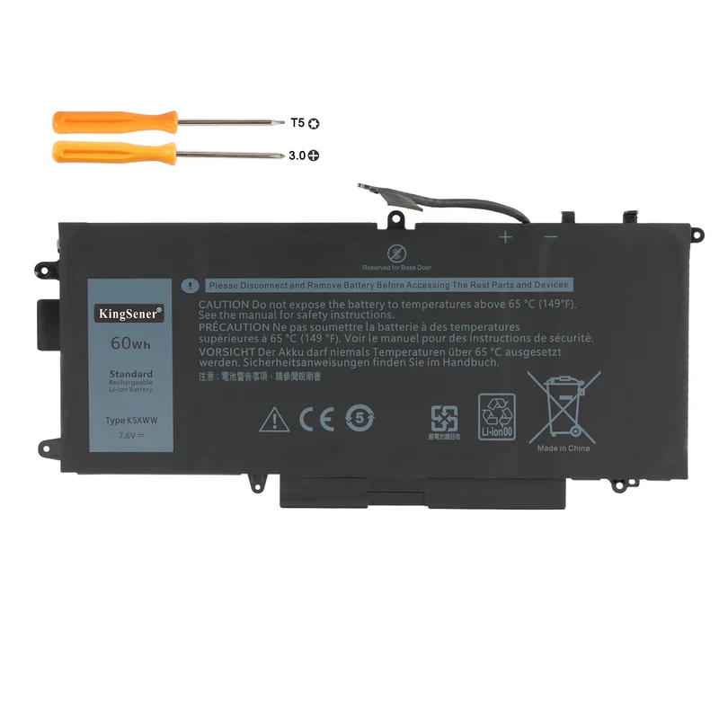 K5XWW P29S 6CYH6 71TG4 725KY N18GG Replacement Battery for Dell Latitude 5289 7389 7390 2-in-1 — 7.6V 60Wh