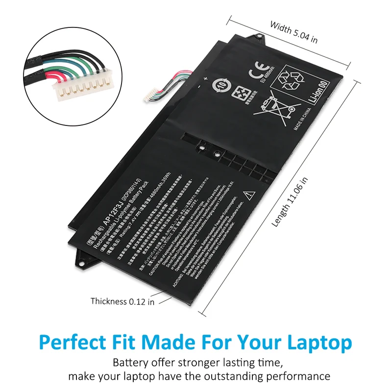 AP12F3J 2ICP3/65/114-2 Replacement Battery for Acer Aspire S7 S7-391 Ultrabook — 7.4V 35Wh