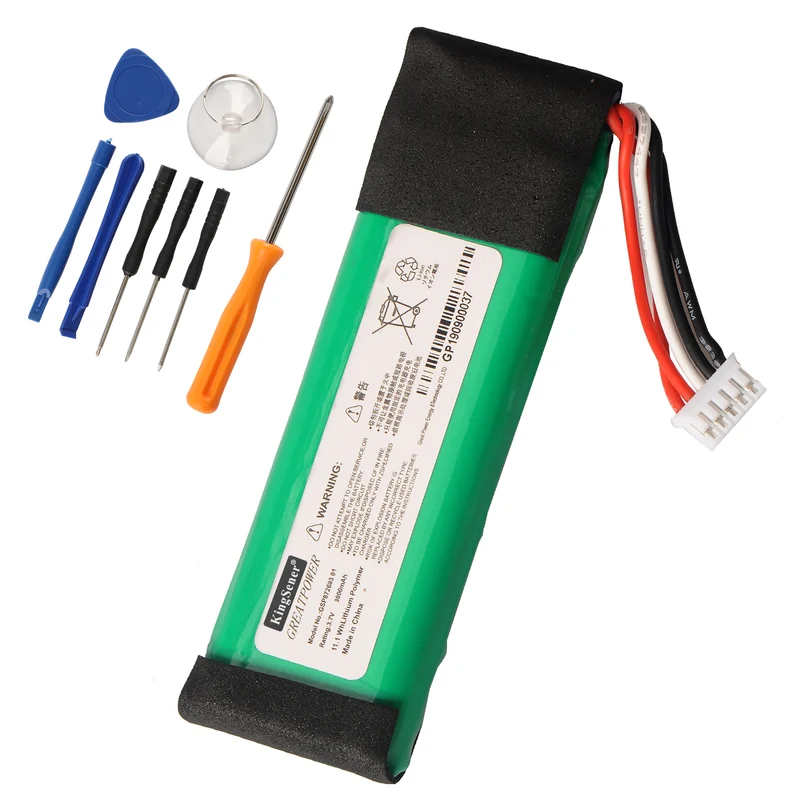 GSP872693 01 Battery Replacement for JBL Flip 3 Splashproof Portable Bluetooth Speaker — 3.7V 3000mAh