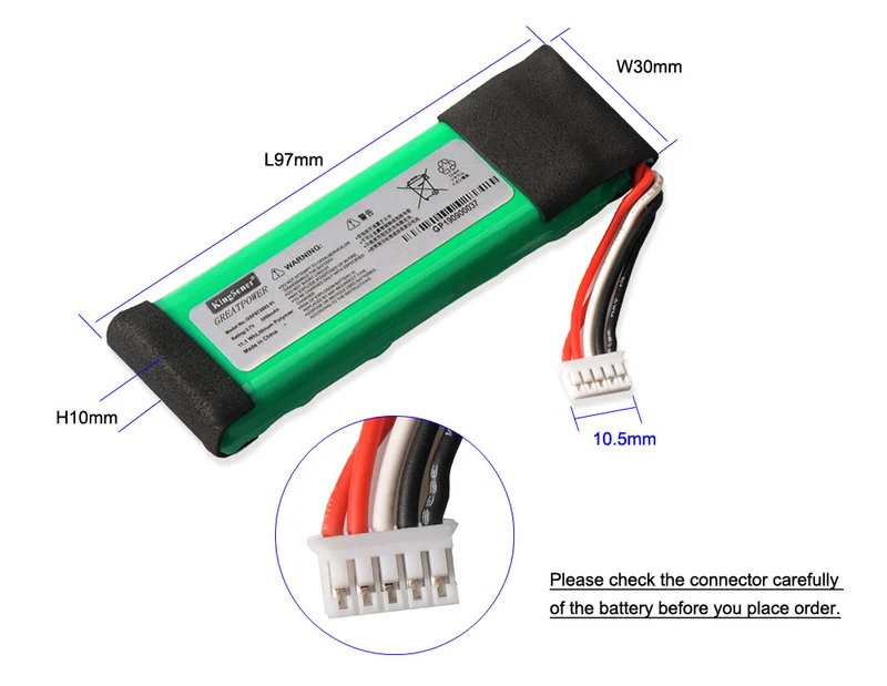 GSP872693 01 Battery Replacement for JBL Flip 3 Splashproof Portable Bluetooth Speaker — 3.7V 3000mAh