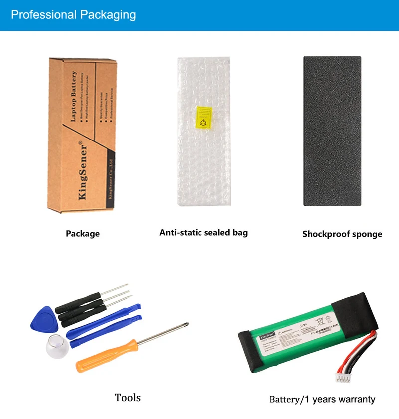 GSP872693 01 Battery Replacement for JBL Flip 3 Splashproof Portable Bluetooth Speaker — 3.7V 3000mAh