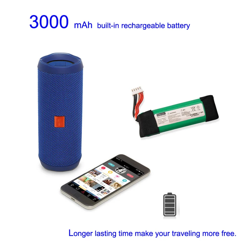 GSP872693 01 Battery Replacement for JBL Flip 4 Flip 4 Special Edition — 3.7V 3000mAh