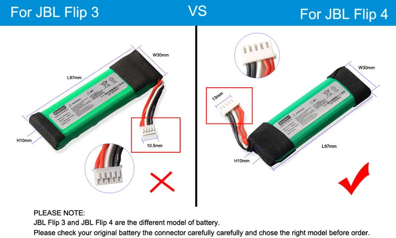 GSP872693 01 Battery Replacement for JBL Flip 4 Flip 4 Special Edition — 3.7V 3000mAh