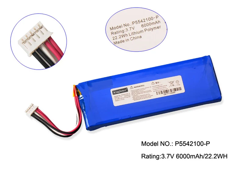 P5542100-P Lithium Polymer Battery for JBL Pulse 2 Pulse 3 Wireless Bluetooth Waterproof Speaker — 3.7V 6000mAh
