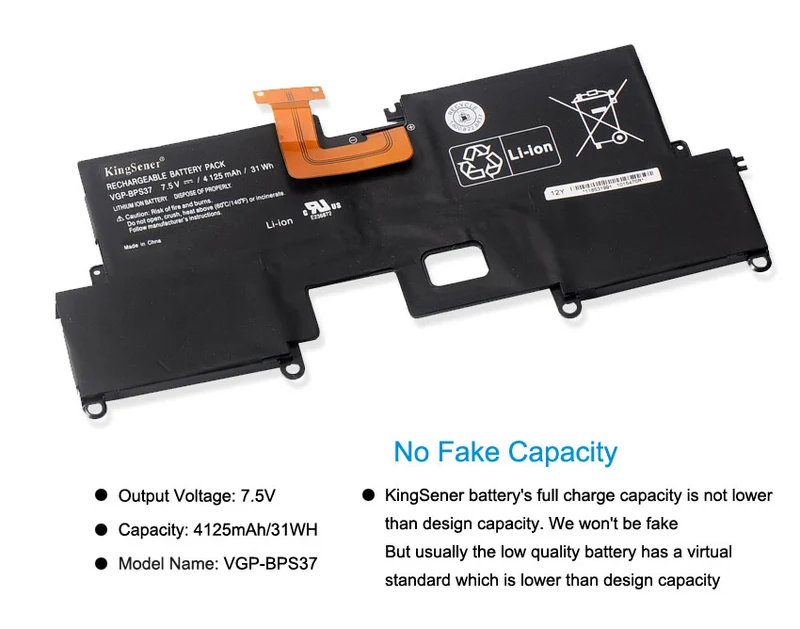 VGP-BPS37 Battery for Sony VAIO Pro 11 SVP1121 SVP1122 Series — 7.5V 31Wh (4125mAh)