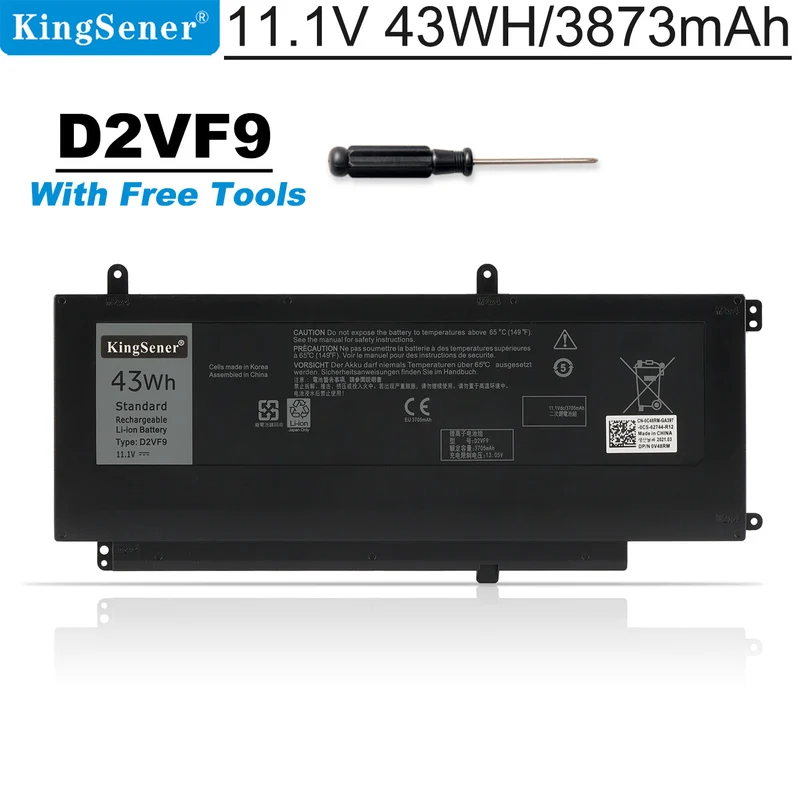 D2VF9 Laptop Battery for Dell Inspiron 15 7547 7548 Vostro 14 5000 5459 — 11.1V 43Wh