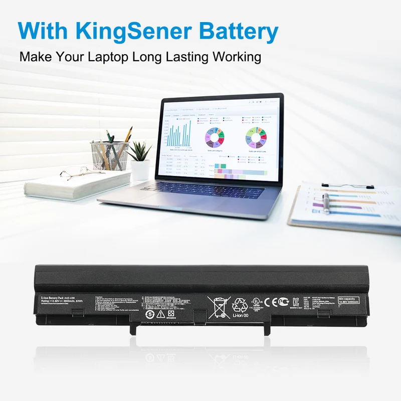 A42-U36 Replacement Laptop Battery for ASUS U36 U36J U36S U36SD U36JC U36SG U36K — 14.88V 83Wh