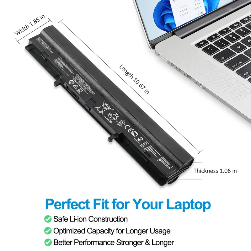 A42-U36 Replacement Laptop Battery for ASUS U36 U36J U36S U36SD U36JC U36SG U36K — 14.88V 83Wh