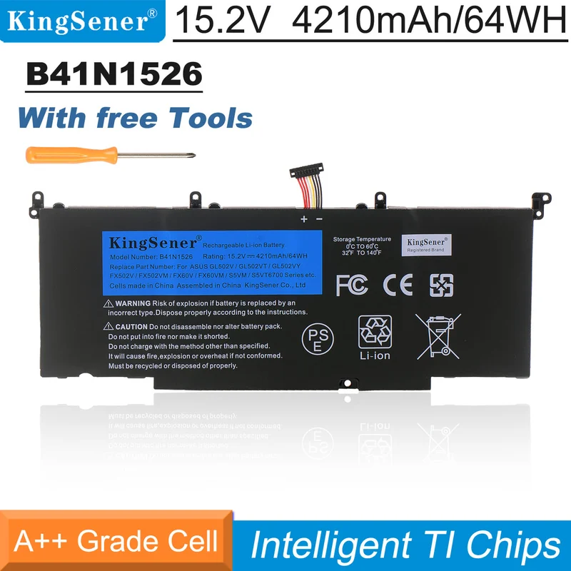B41N1526 Laptop Battery for ASUS ROG Strix GL502 GL502V GL502VT GL502VM S5 S5VT6700 — 15.2V 64Wh