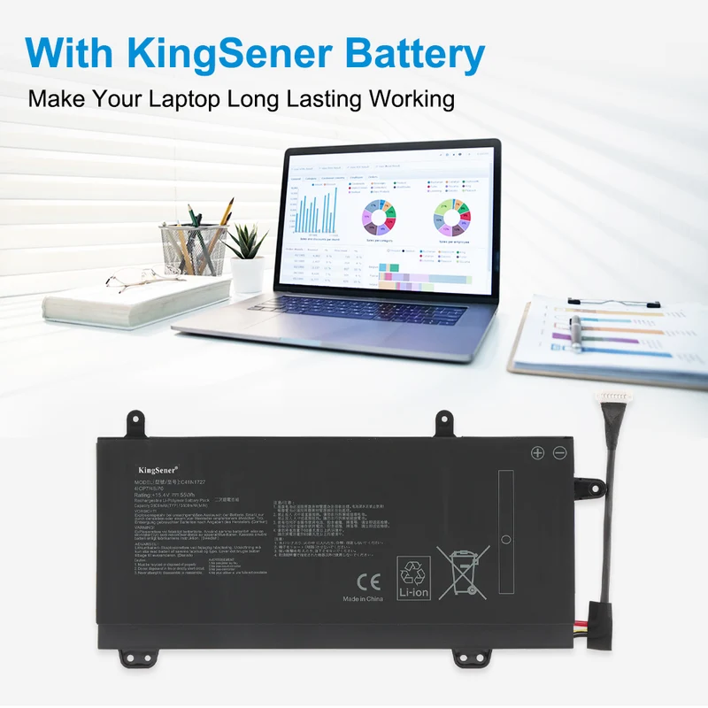 C41N1727 Battery for ASUS ROG Zephyrus M GM501 GM501GS GU501 — 15.4V 55Wh
