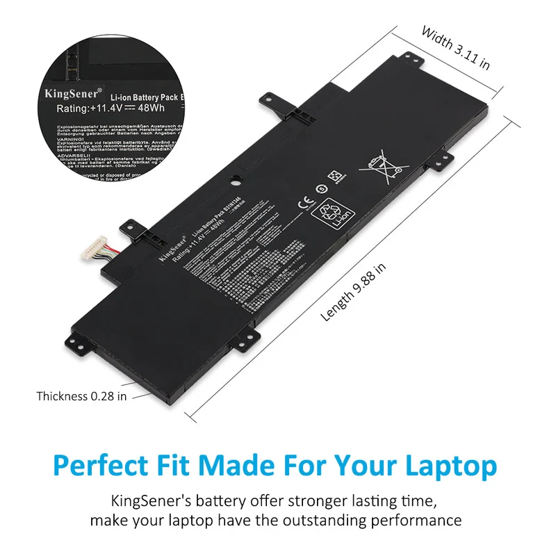 B31N1346 Battery for ASUS Chromebook C300MA C300MA-DB01 (13.3") — 11.4V 48Wh