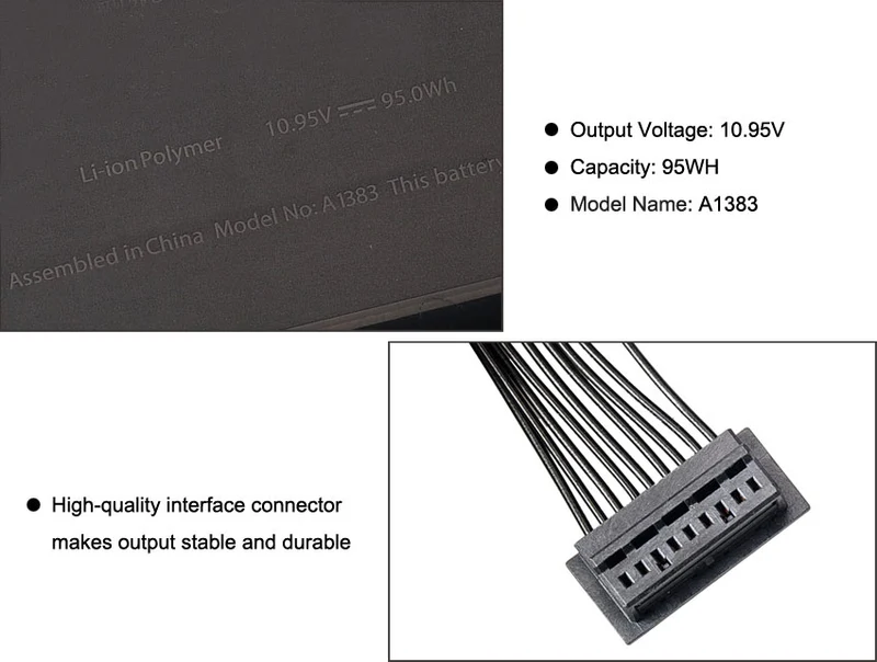 A1383 Battery for Apple MacBook Pro 17" A1297 (2011 Only) — 10.95V 95Wh 8800mAh