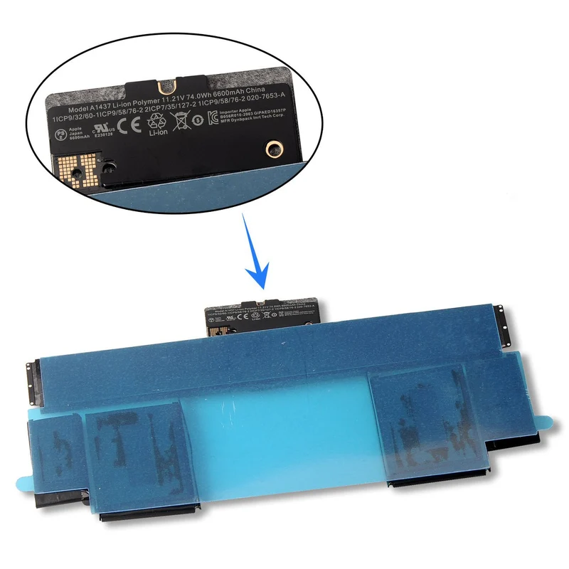 A1437 Battery for Apple MacBook Pro 13" Retina A1425 (Late 2012 Early 2013) — 11.21V 74Wh 6600mAh