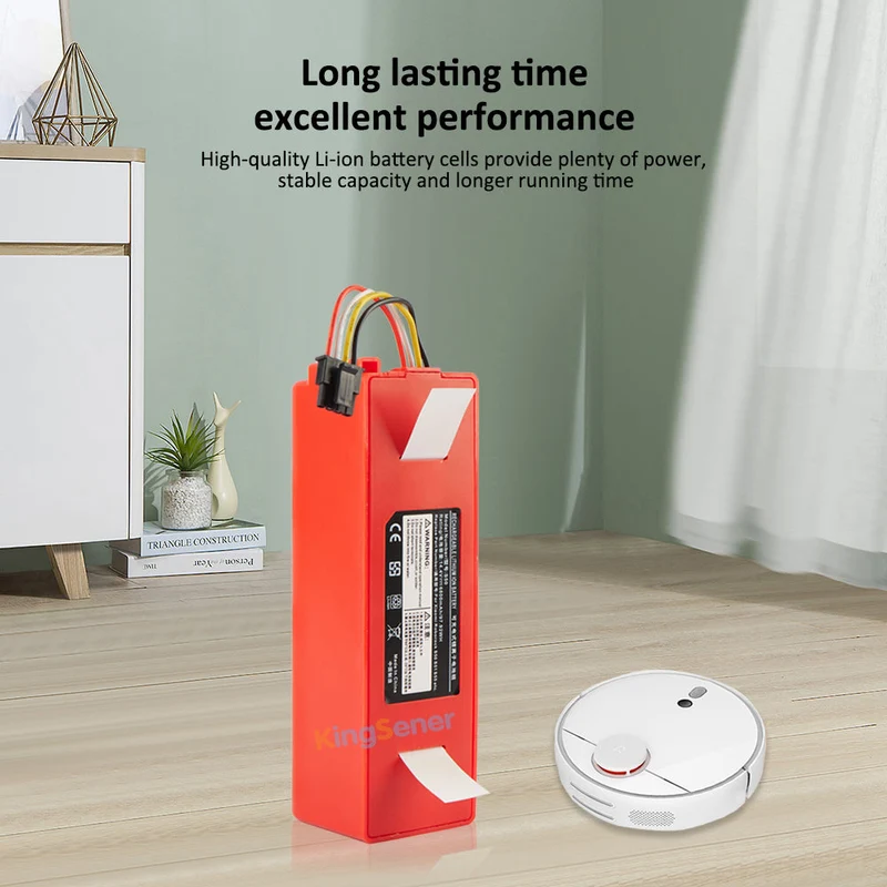 S50 S51 S55 Battery Replacement for Xiaomi Mi Robot Vacuum / Roborock — 14.4V 5200mAh