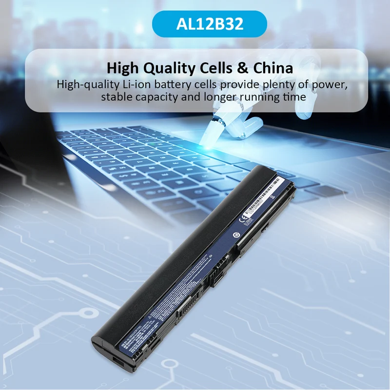 AL12B32 Battery for Acer Aspire One 725 756 V5-171 TravelMate B113 — 14.8V 37Wh