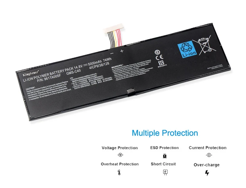 GMS-C40 Battery for Razer Blade Pro 17 (2013 2015) RZ09-0099 RZ09-0117 — 14.8V 74Wh